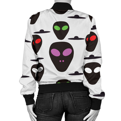 Alien Pattern Print Design 06 Women's Bomber Jacket