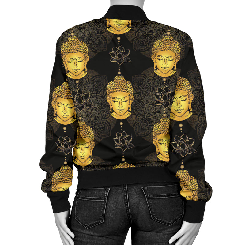 Buddha Pattern Print Design 04 Women's Bomber Jacket