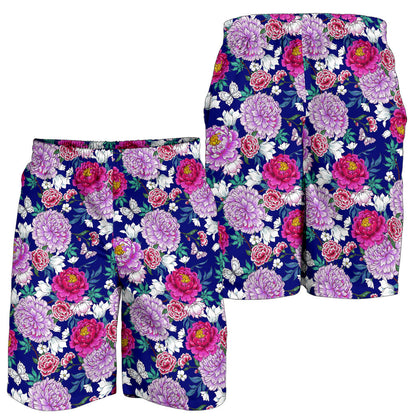 Dahlia Pattern Print Design DH013 Mens Shorts