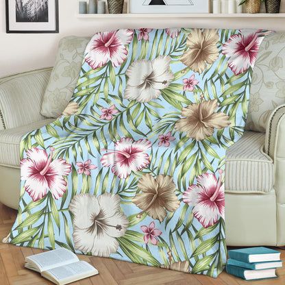 Tropical Flower Pattern Print Design TF05 Fleece Blanket