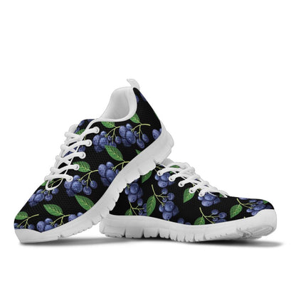 Blueberry Pattern Print Design BB01 Sneakers White Bottom Shoes