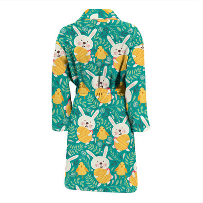 Easter Eggs Pattern Print Design RB02 Men Bathrobe