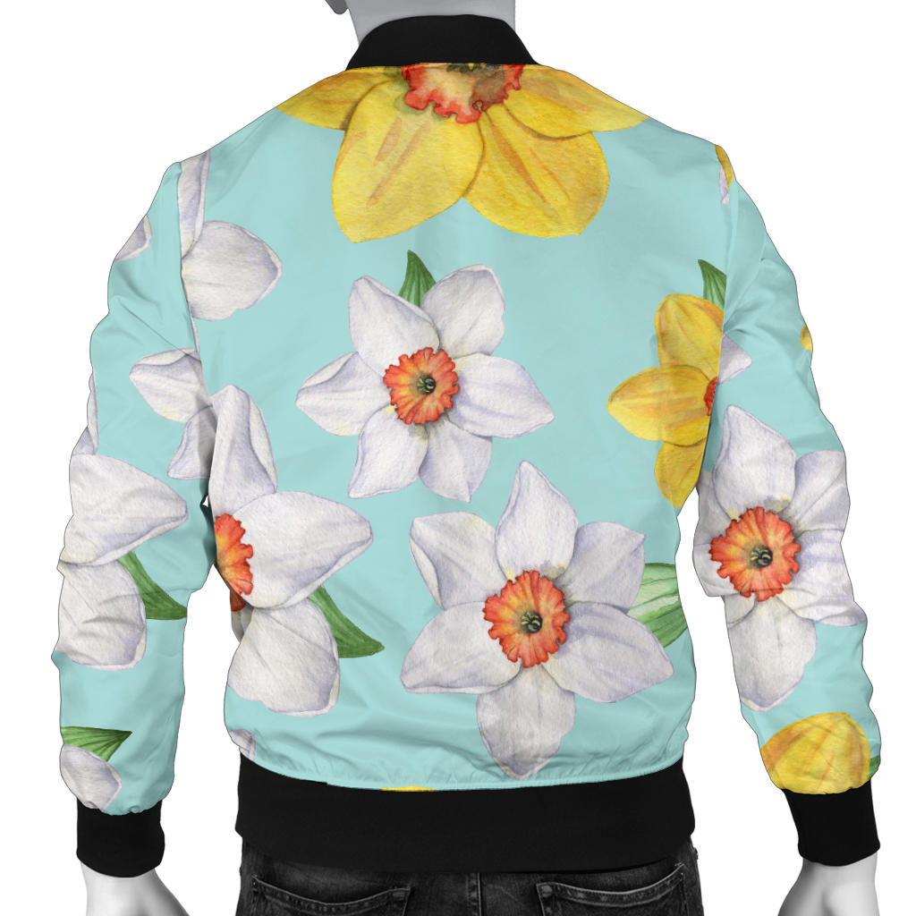 Daffodils Pattern Print Design DF07 Men Bomber Jacket