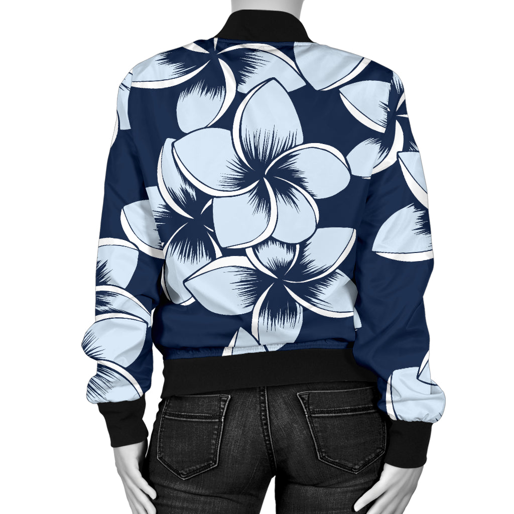 Plumeria Pattern Print Design A02 Women's Bomber Jacket