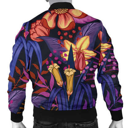 Lily Pattern Print Design LY016 Men Bomber Jacket
