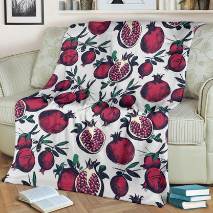 Pomegranate Pattern Print Design PG01 Fleece Blanket