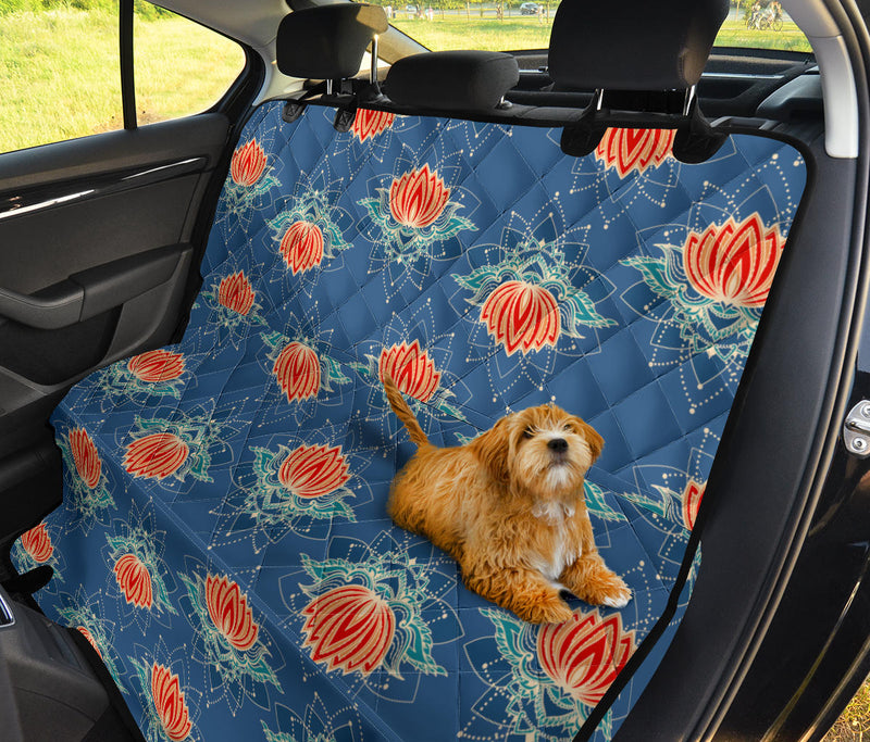 Lotus Boho Pattern Print Design LO07 Rear Dog  Seat Cover