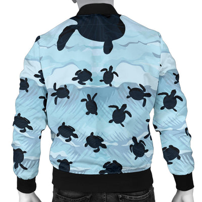 Sea Turtle Pattern Print Design T011 Men Bomber Jacket