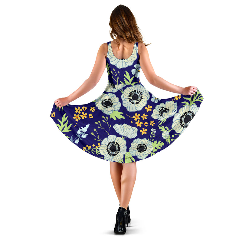 Anemone Pattern Print Design AM06 Midi Dress