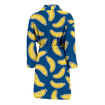 Banana Pattern Print Design BA03 Men Bathrobe