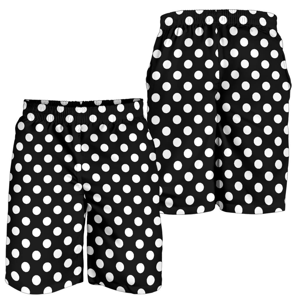 Polka Dot Black White Pattern Print Design 03 Mens Shorts