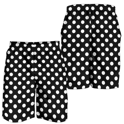 Polka Dot Black White Pattern Print Design 03 Mens Shorts