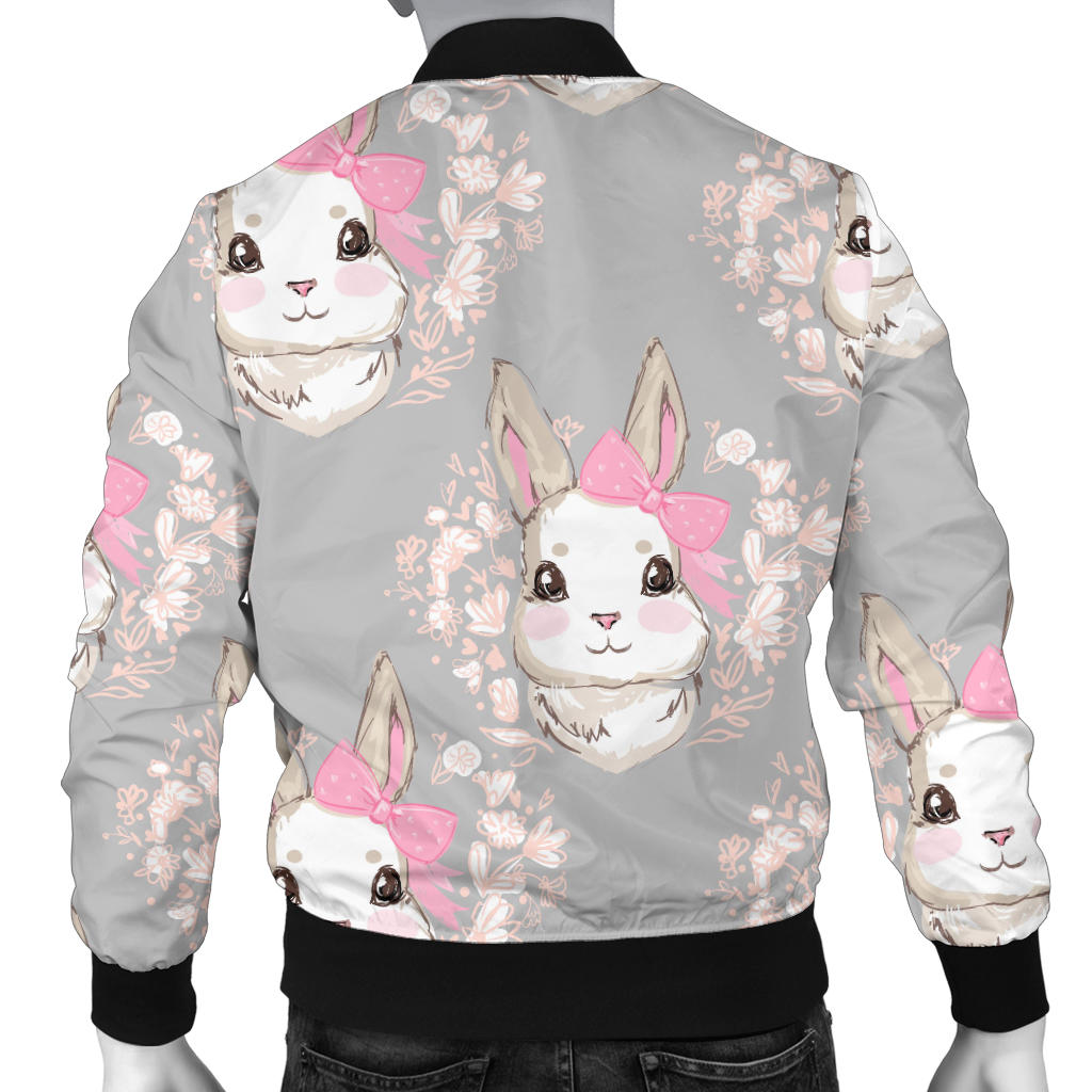 Rabbit Pattern Print Design RB07 Men Bomber Jacket