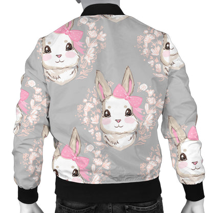 Rabbit Pattern Print Design RB07 Men Bomber Jacket