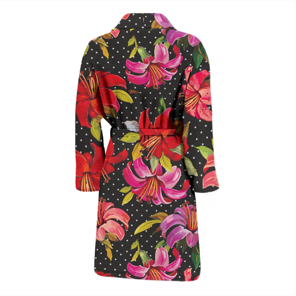 Lily Pattern Print Design LY012 Men Bathrobe