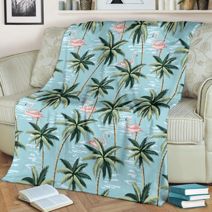 Palm Tree Pattern Print Design PT05 Fleece Blanket