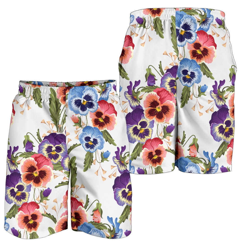 Pansy Pattern Print Design PS06 Mens Shorts