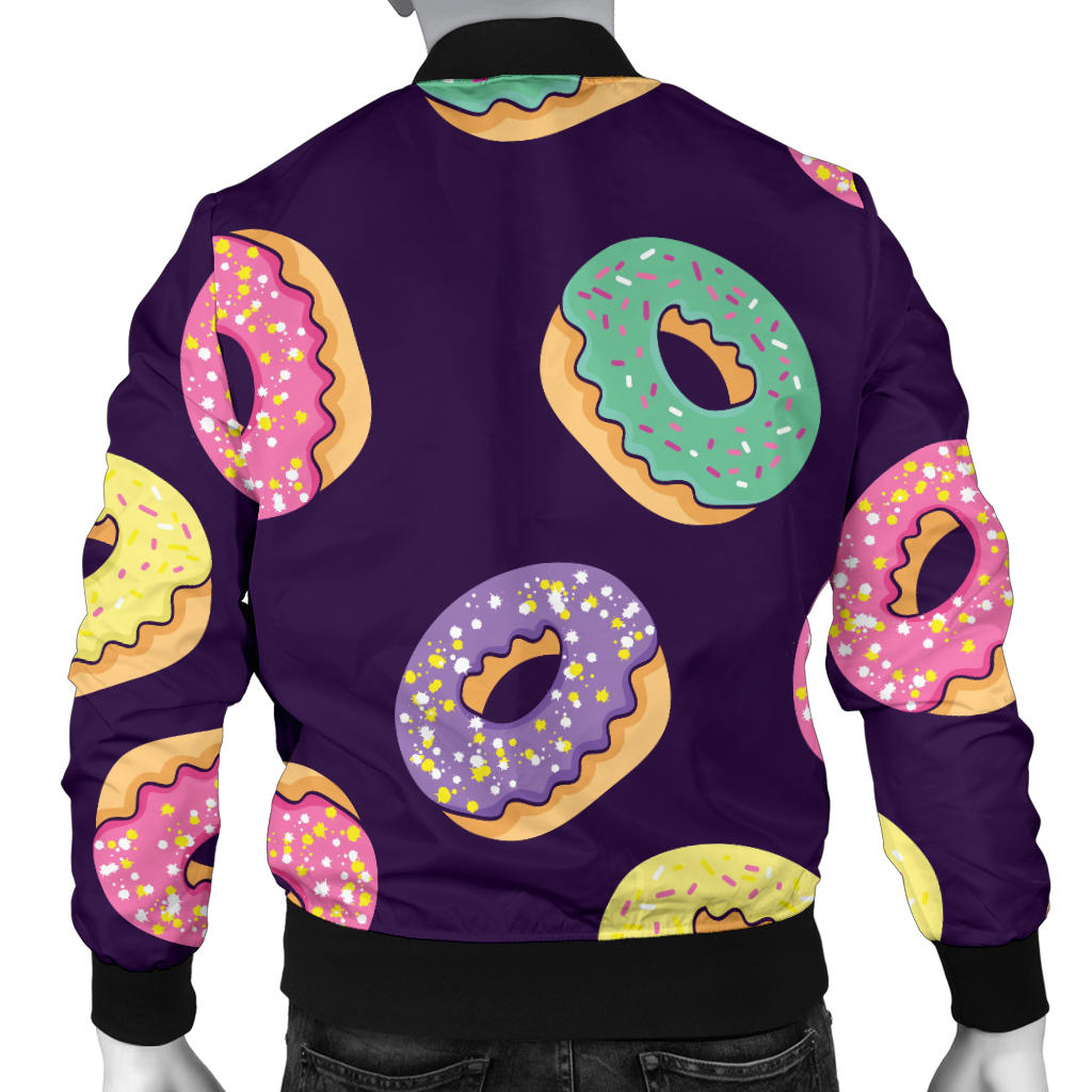Donut Pattern Print Design DN08 Men Bomber Jacket