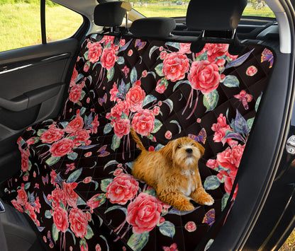 Camellia Pattern Print Design CM03 Rear Dog  Seat Cover