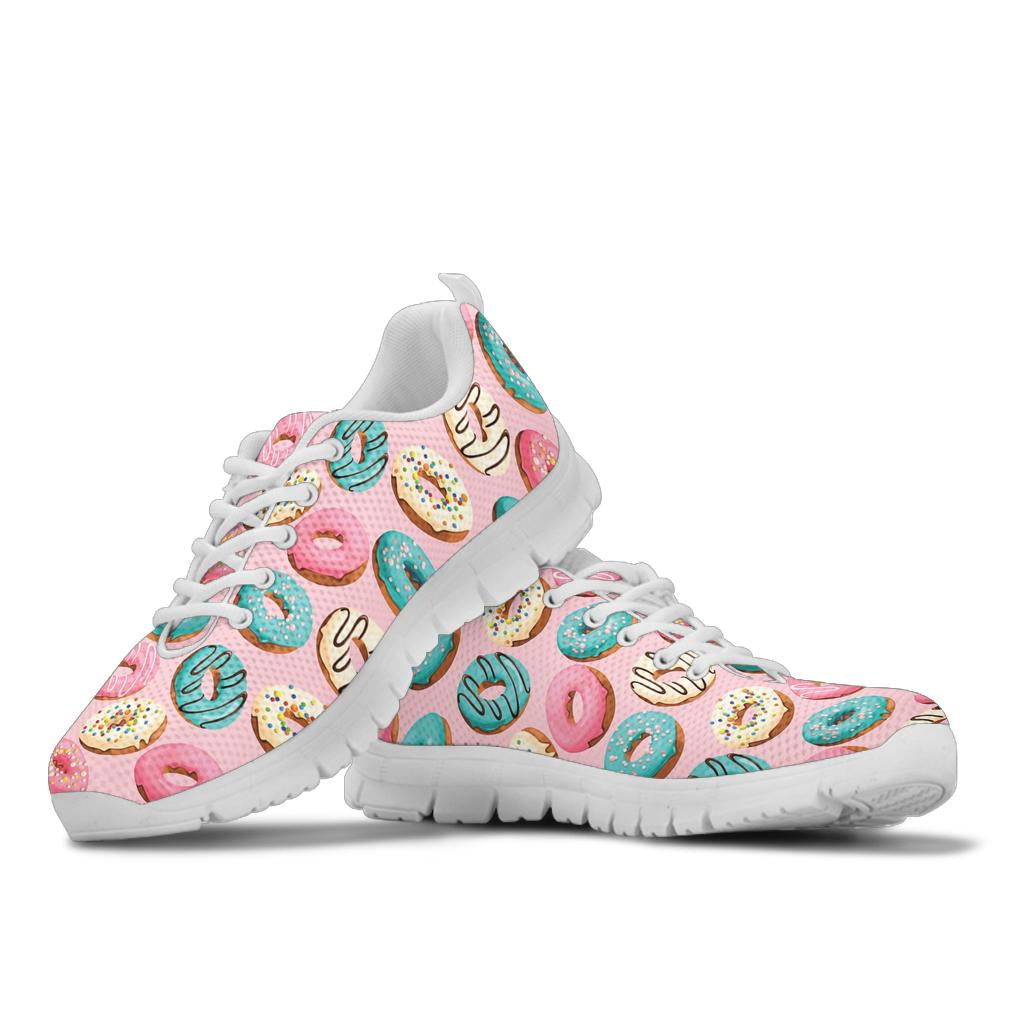 Donut Pattern Print Design DN06 Sneakers White Bottom Shoes