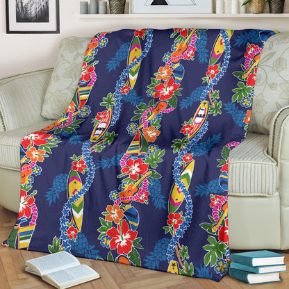 Hawaiian Themed Pattern Print Design H04 Fleece Blanket