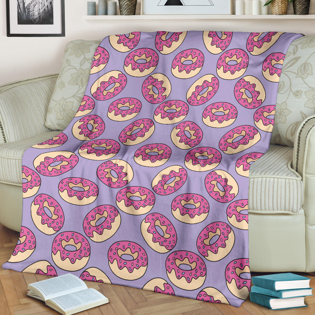 Donut Pattern Print Design DN015 Fleece Blanket