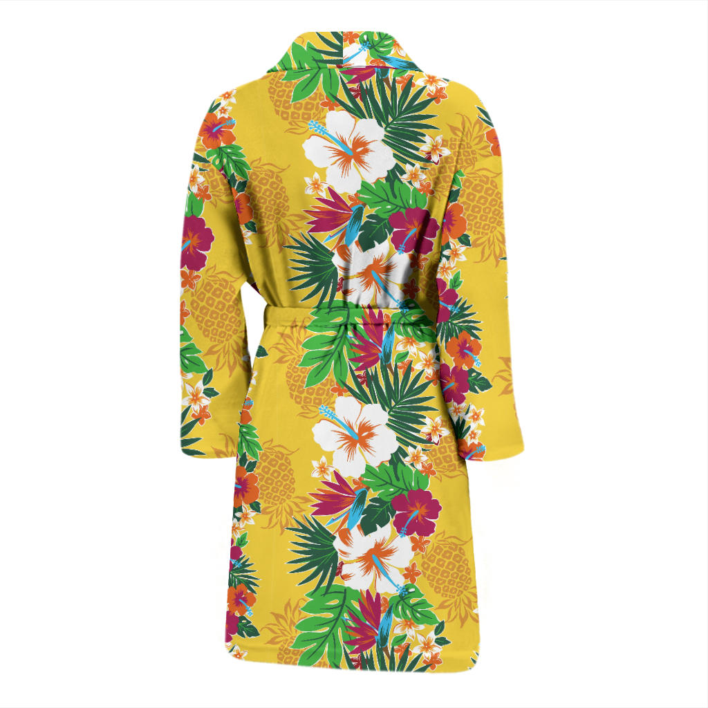 Hawaiian Themed Pattern Print Design H09 Men Bathrobe