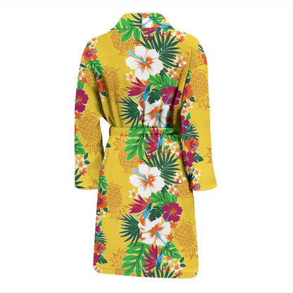 Hawaiian Themed Pattern Print Design H09 Men Bathrobe