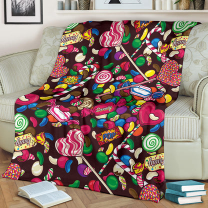 Candy Pattern Print Design CA02 Fleece Blanket