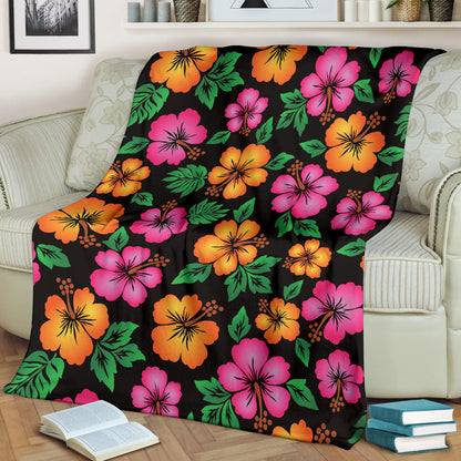 Hibiscus Pattern Print Design HB029 Fleece Blanket