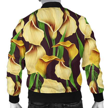 Lily Pattern Print Design LY013 Men Bomber Jacket