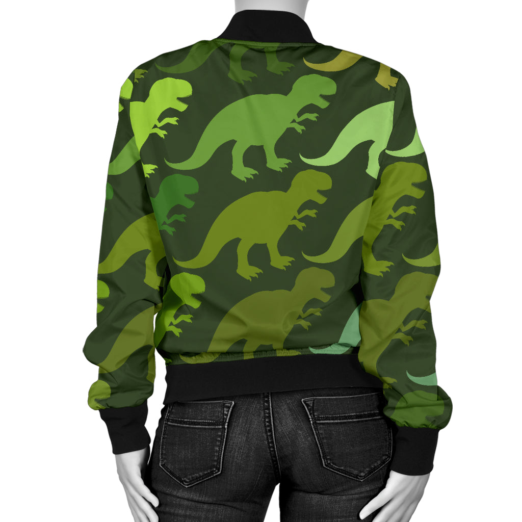T Rex Pattern Print Design A03 Women's Bomber Jacket