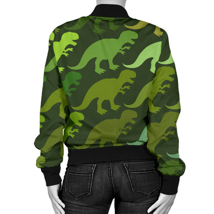 T Rex Pattern Print Design A03 Women's Bomber Jacket