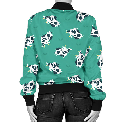 Cow Pattern Print Design 03 Women's Bomber Jacket