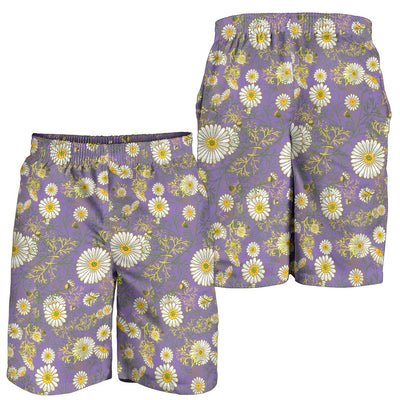 Daisy Pattern Print Design DS011 Mens Shorts