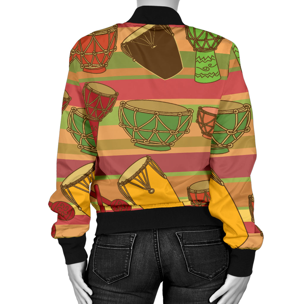 Percussion Pattern Print Design 01 Women's Bomber Jacket