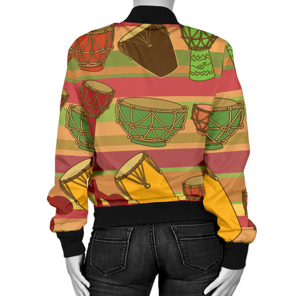 Percussion Pattern Print Design 01 Women's Bomber Jacket