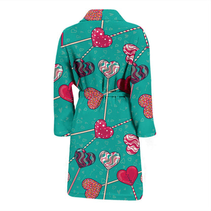 Lollipop Pattern Print Design LL01 Men Bathrobe