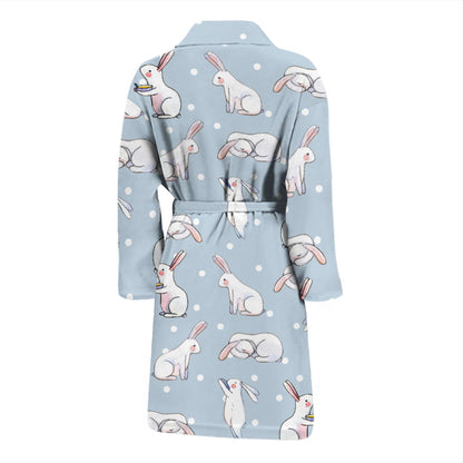 Rabbit Pattern Print Design RB06 Men Bathrobe