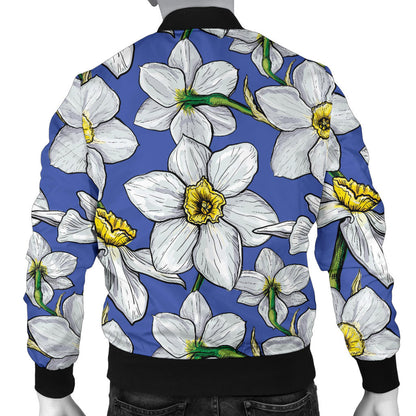 Daffodils Pattern Print Design DF08 Men Bomber Jacket