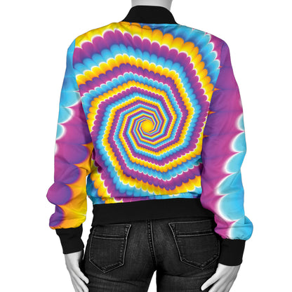 Optical illusion Pattern Print Design A04 Women's Bomber Jacket