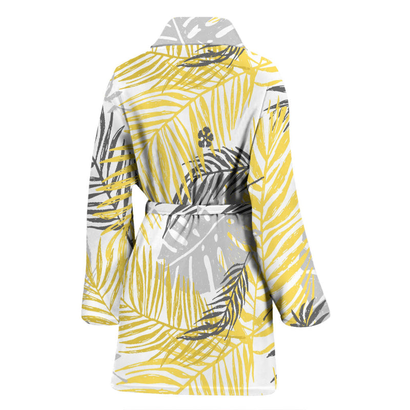 Palm Leaves Pattern Print Design PL012 Women Bathrobe