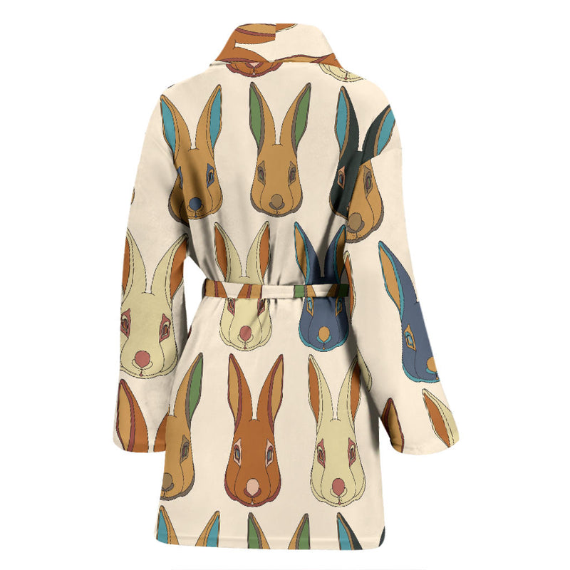 Rabbit Pattern Print Design RB04 Women Bathrobe