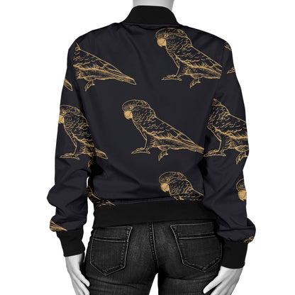 Parakeet Pattern Print Design A04 Women's Bomber Jacket