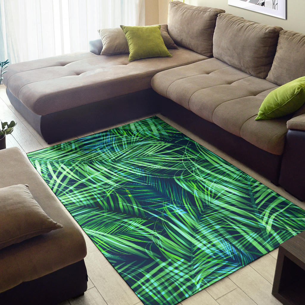 Palm Leaves Pattern Print Design PL02 Area Rugs
