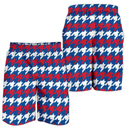 Patriotic Houndstooth Pattern Print Design A02 Mens Shorts
