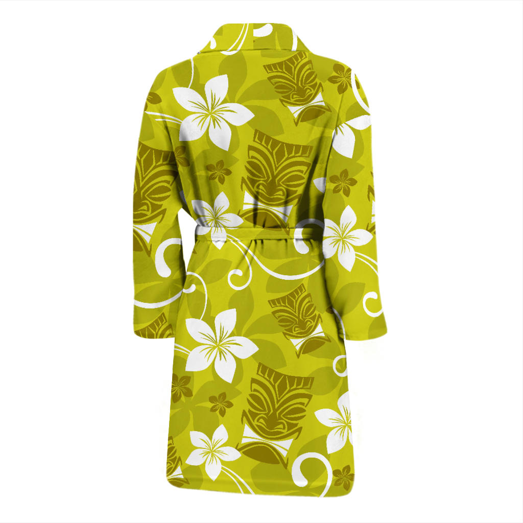 Hawaiian Themed Pattern Print Design H019 Men Bathrobe