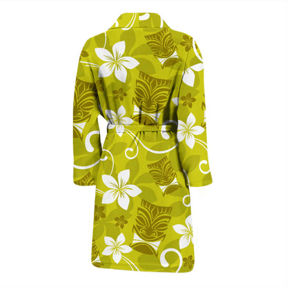 Hawaiian Themed Pattern Print Design H019 Men Bathrobe
