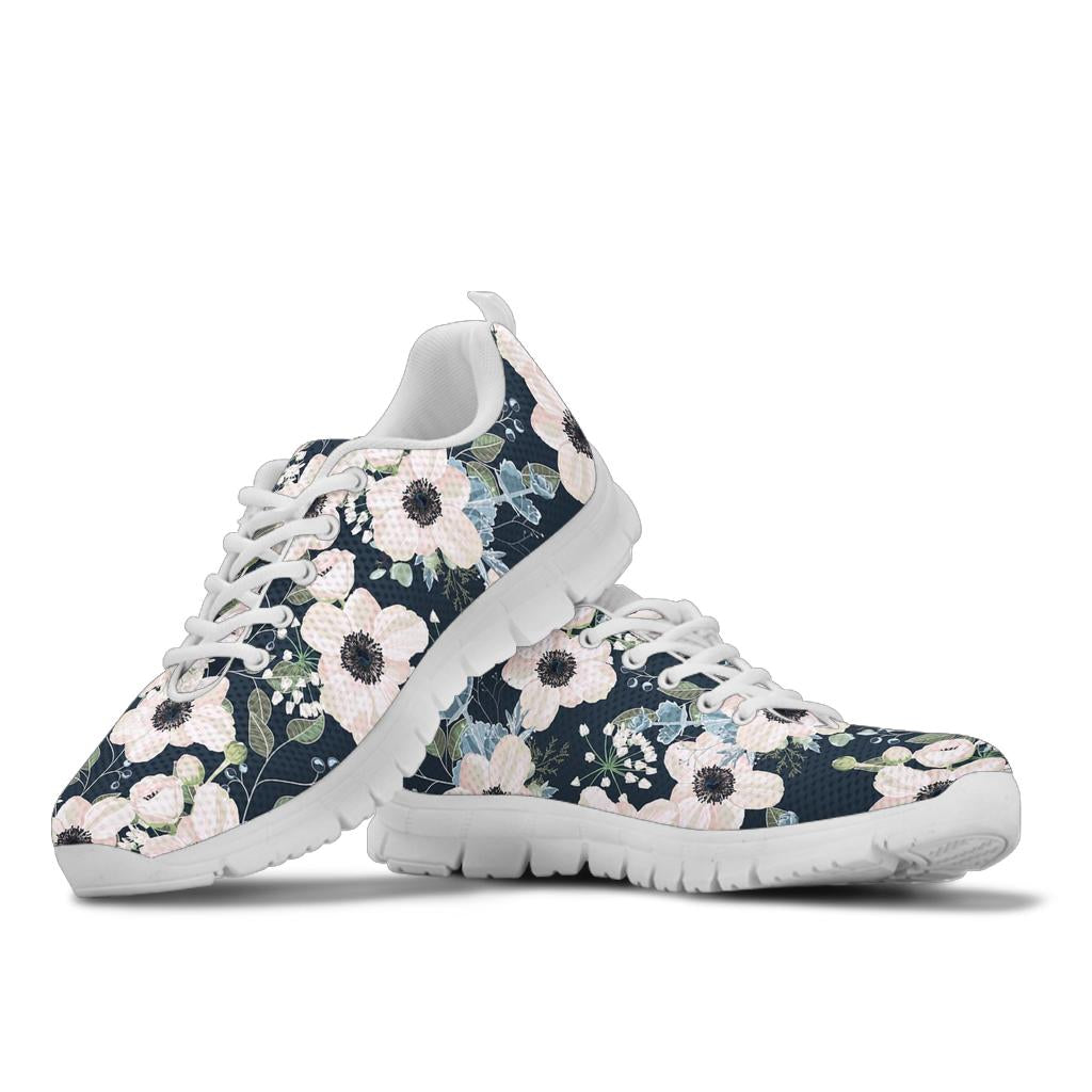 Anemone Pattern Print Design AM02 Sneakers White Bottom Shoes