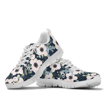 Anemone Pattern Print Design AM02 Sneakers White Bottom Shoes